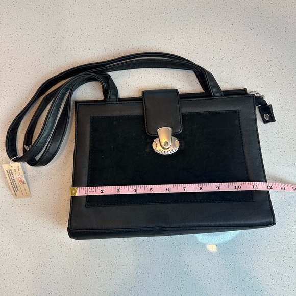 RARE genuine vintage Comely Paris Black Shoulder Bag/Purse w/ tag still attached - Picture 8 of 11